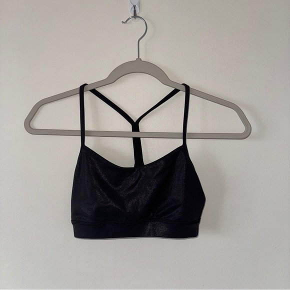 Lululemon Flow Y Sports Bra Black Shine 2 - Picture 2 of 5